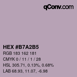 Color code: HEX #B7A2B5 | qconv.com