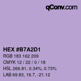 カラーコード: HEX #B7A2D1 | qconv.com