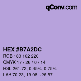 カラーコード: HEX #B7A2DC | qconv.com