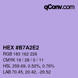 颜色代码: HEX #B7A2E2 | qconv.com