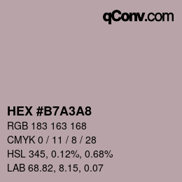 カラーコード: HEX #B7A3A8 | qconv.com