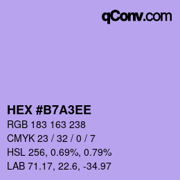 カラーコード: HEX #B7A3EE | qconv.com