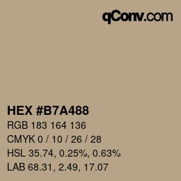 カラーコード: HEX #B7A488 | qconv.com