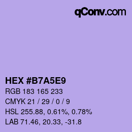 Color code: HEX #B7A5E9 | qconv.com