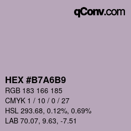 颜色代码: HEX #B7A6B9 | qconv.com