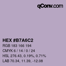 カラーコード: HEX #B7A6C2 | qconv.com