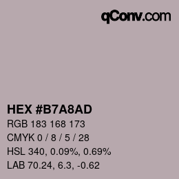 カラーコード: HEX #B7A8AD | qconv.com