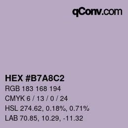 Color code: HEX #B7A8C2 | qconv.com