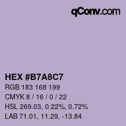 カラーコード: HEX #B7A8C7 | qconv.com