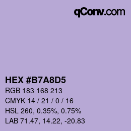 Color code: HEX #B7A8D5 | qconv.com