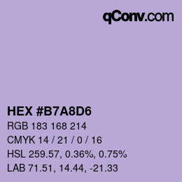 カラーコード: HEX #B7A8D6 | qconv.com