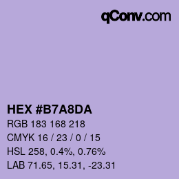 カラーコード: HEX #B7A8DA | qconv.com