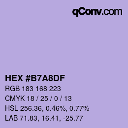 Color code: HEX #B7A8DF | qconv.com