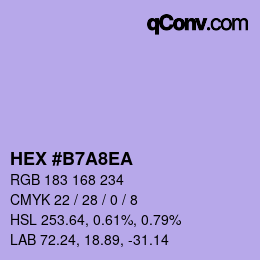 カラーコード: HEX #B7A8EA | qconv.com
