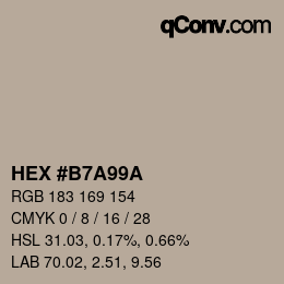 Código de color: HEX #B7A99A | qconv.com