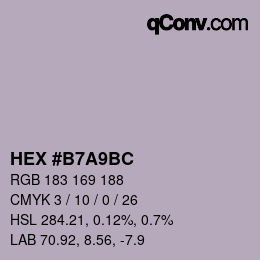 Farbcode: HEX #B7A9BC | qconv.com
