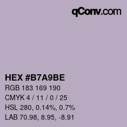 Color code: HEX #B7A9BE | qconv.com