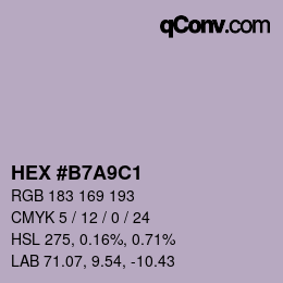 颜色代码: HEX #B7A9C1 | qconv.com