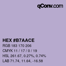 カラーコード: HEX #B7AACE | qconv.com