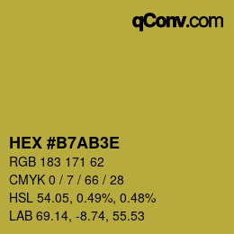 Color code: HEX #B7AB3E | qconv.com