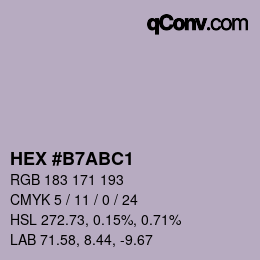 Color code: HEX #B7ABC1 | qconv.com