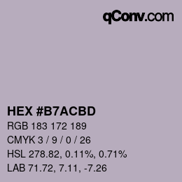 Código de color: HEX #B7ACBD | qconv.com