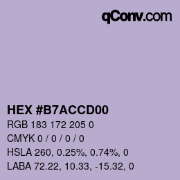 Color code: HEX #B7ACCD00 | qconv.com
