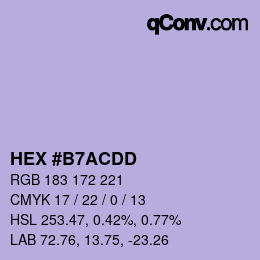 カラーコード: HEX #B7ACDD | qconv.com