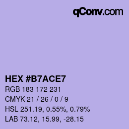 カラーコード: HEX #B7ACE7 | qconv.com