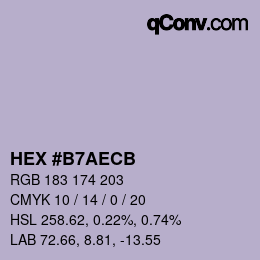 カラーコード: HEX #B7AECB | qconv.com