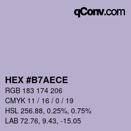 Color code: HEX #B7AECE | qconv.com