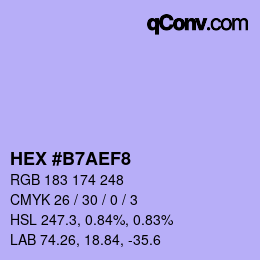 カラーコード: HEX #B7AEF8 | qconv.com