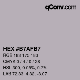 Color code: HEX #B7AFB7 | qconv.com