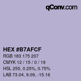 カラーコード: HEX #B7AFCF | qconv.com
