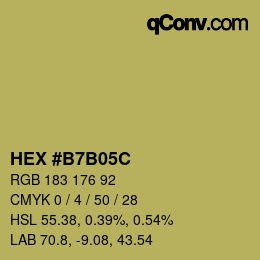 カラーコード: HEX #B7B05C | qconv.com