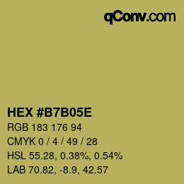 Color code: HEX #B7B05E | qconv.com