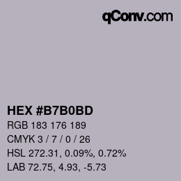 Color code: HEX #B7B0BD | qconv.com