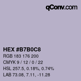 Color code: HEX #B7B0C8 | qconv.com