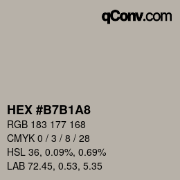 カラーコード: HEX #B7B1A8 | qconv.com
