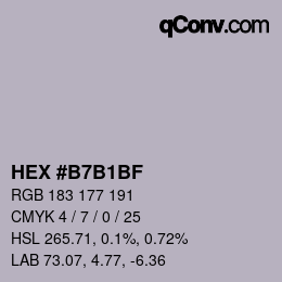 Color code: HEX #B7B1BF | qconv.com
