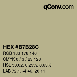 Farbcode: HEX #B7B28C | qconv.com