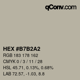 カラーコード: HEX #B7B2A2 | qconv.com