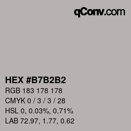 カラーコード: HEX #B7B2B2 | qconv.com