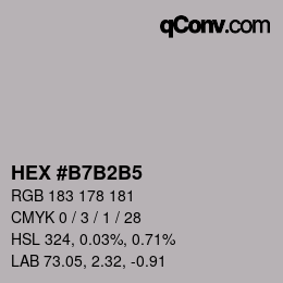 カラーコード: HEX #B7B2B5 | qconv.com