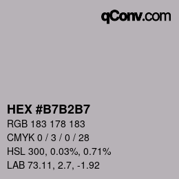 カラーコード: HEX #B7B2B7 | qconv.com