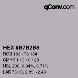 カラーコード: HEX #B7B2B8 | qconv.com
