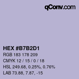 颜色代码: HEX #B7B2D1 | qconv.com