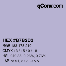 颜色代码: HEX #B7B2D2 | qconv.com