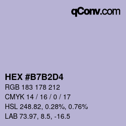 カラーコード: HEX #B7B2D4 | qconv.com