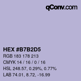 カラーコード: HEX #B7B2D5 | qconv.com